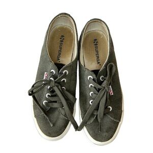 Superga Green Suede Low Top Sneaker Shoe